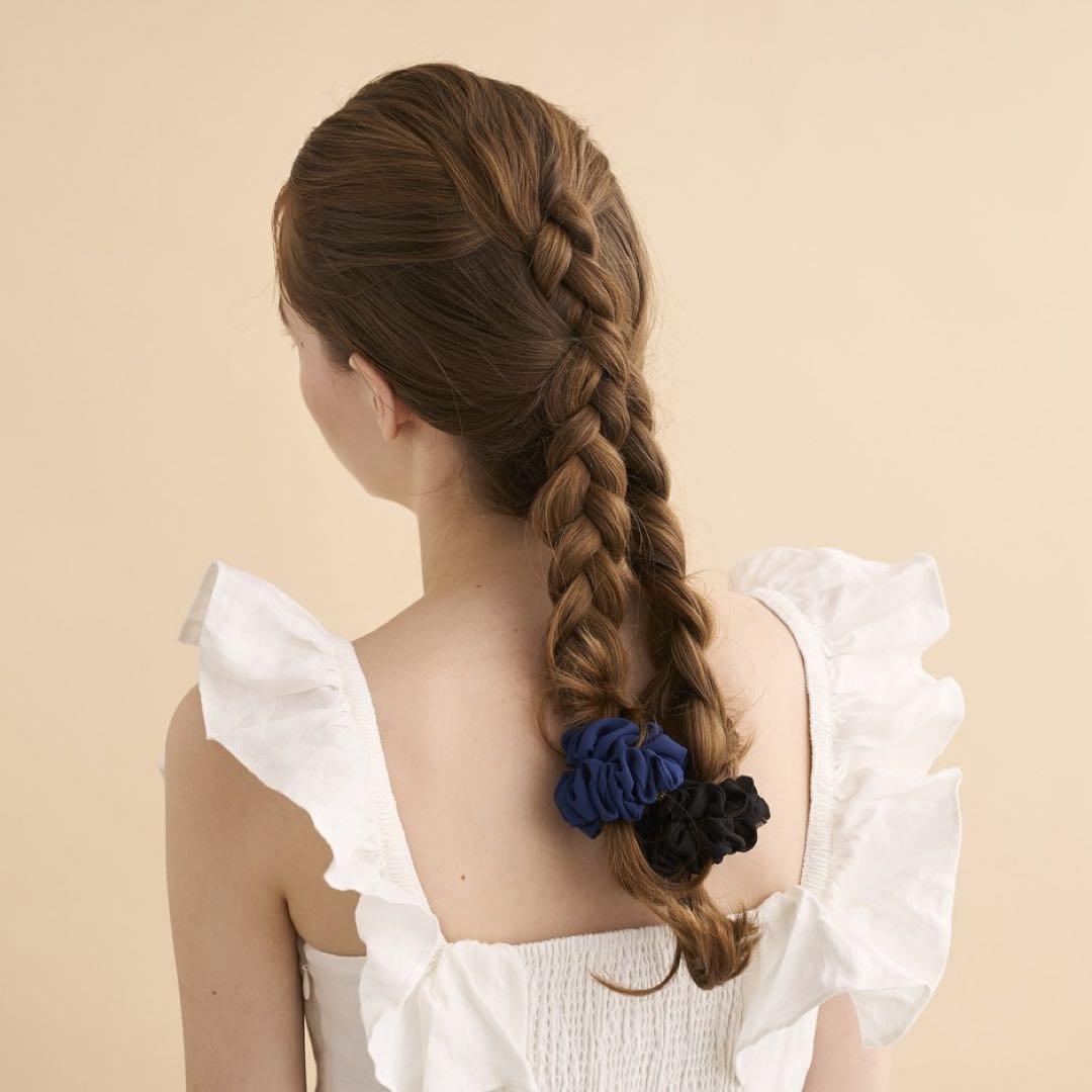 ALEXANDRE DE PARIS シュシュ　ネイビー