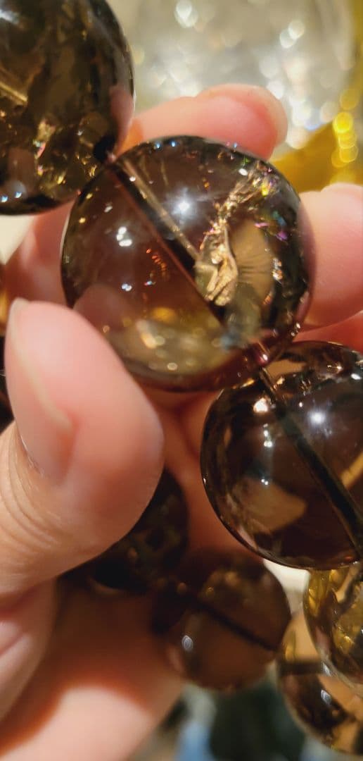 ★非売品★超大玉25㎜特注品スモーキーアイリスクォーツ ブレスレット