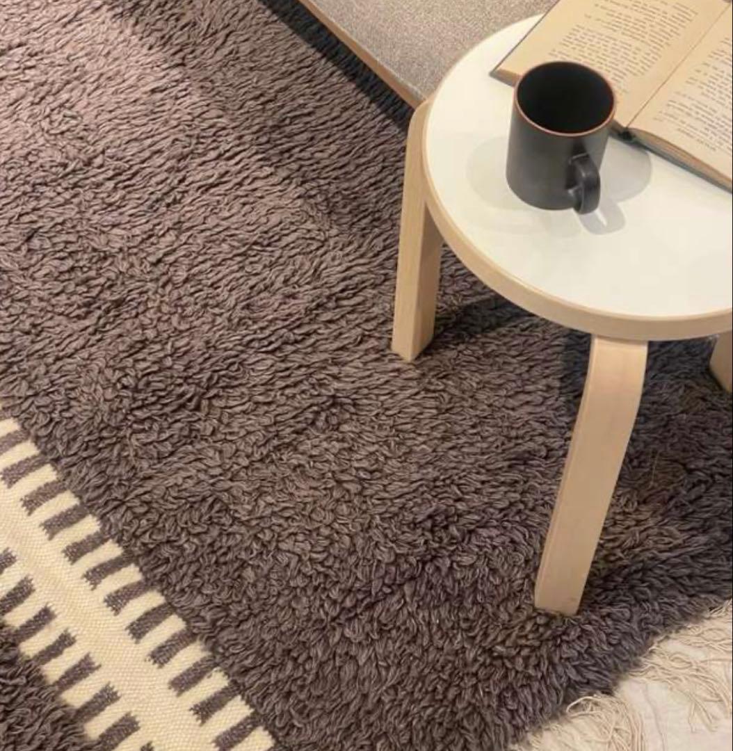 アクタス　Actus LINE ラグ フリンジラグ　グレー