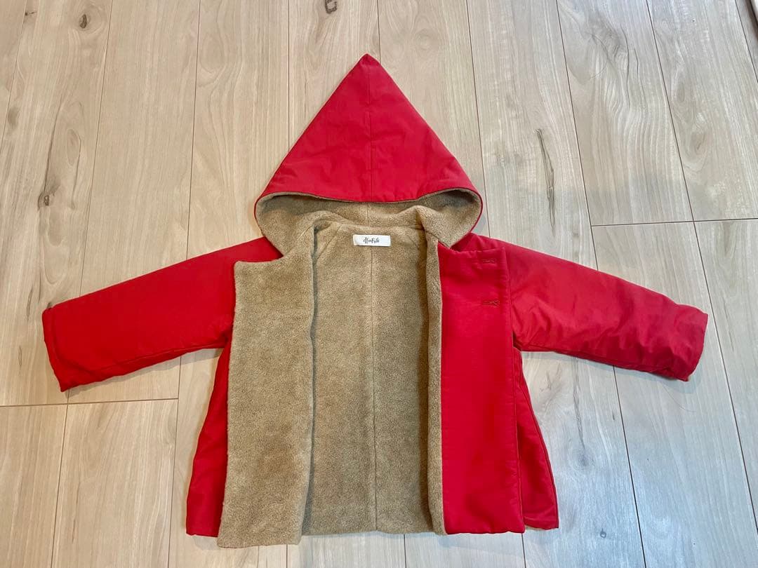 新品同様の美品　el finFolk 赤 コート フリース裏地