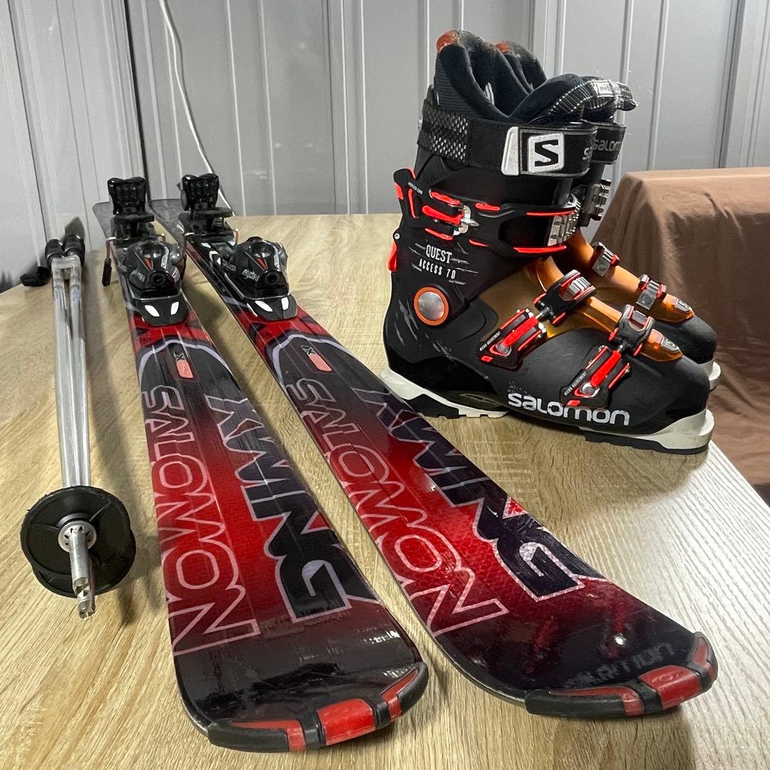 SALOMON160cm 25/25.5cmストック115cm スキーフルセット