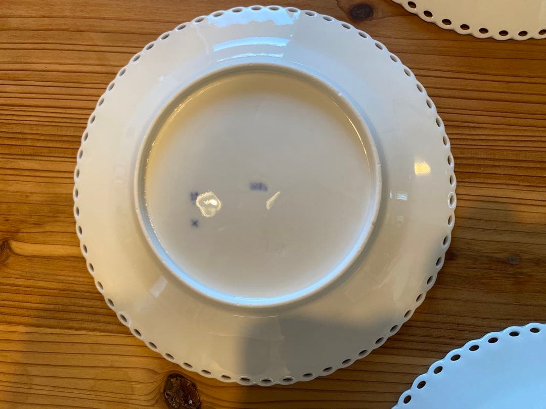 【ヤマザキ】フルレース　ケーキプレート　1870-90年製　6枚