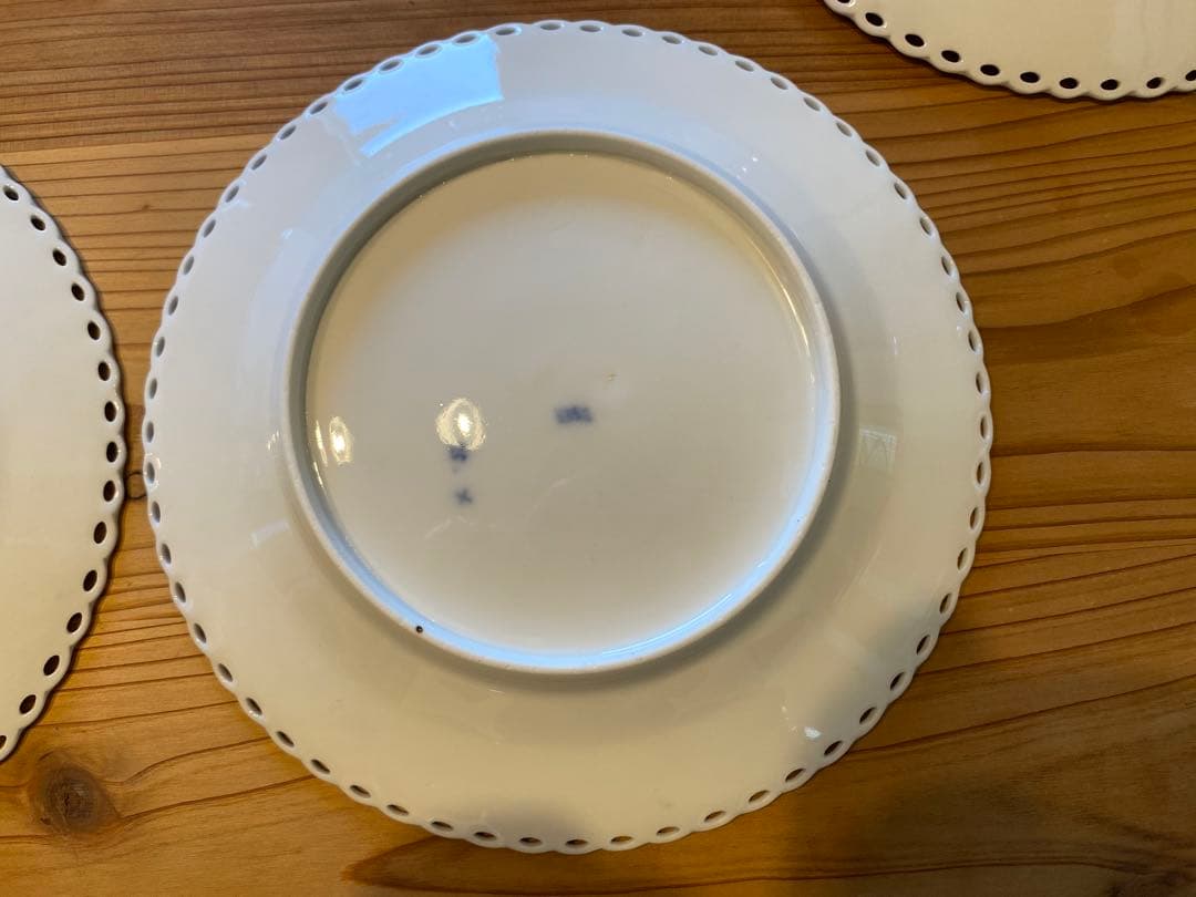 【ヤマザキ】フルレース　ケーキプレート　1870-90年製　6枚