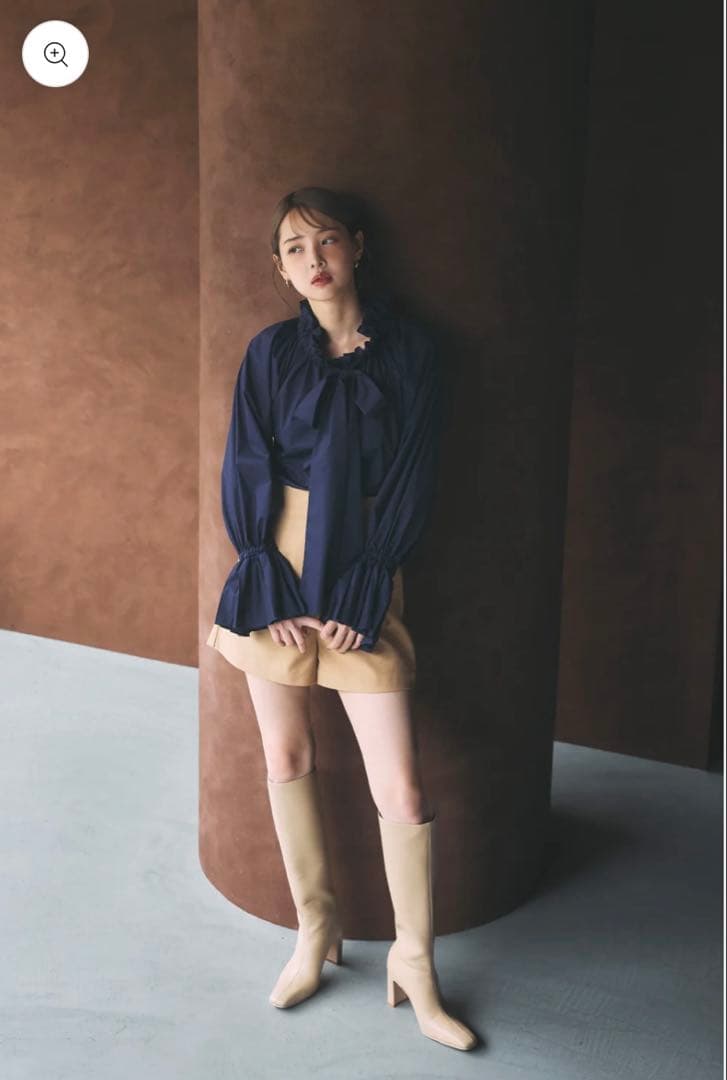 polaura プリーツリボン2WAYブラウス