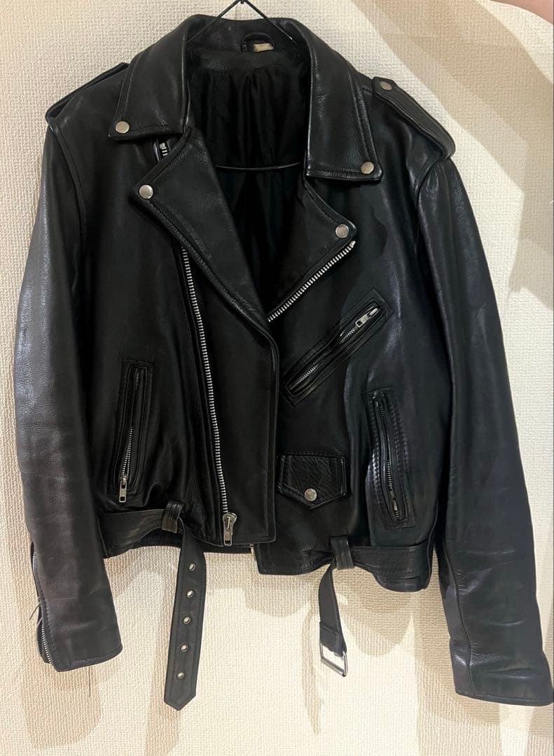 ヴィンテージレザーライダースジャケット 黒