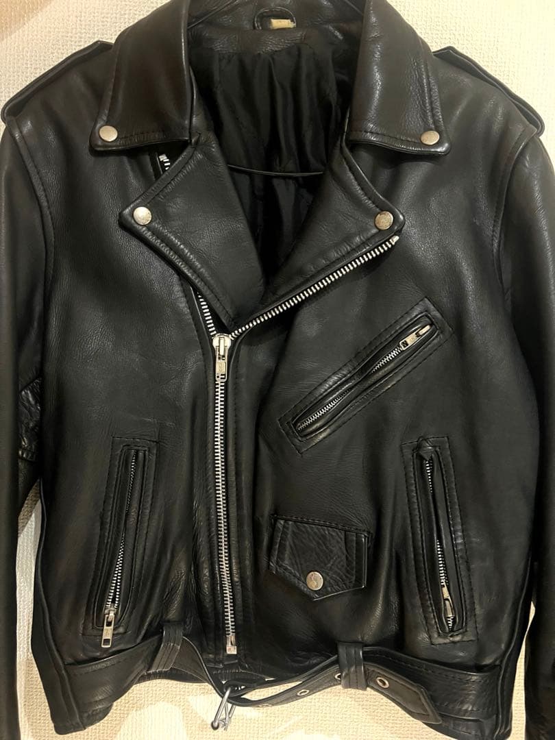 ヴィンテージレザーライダースジャケット 黒