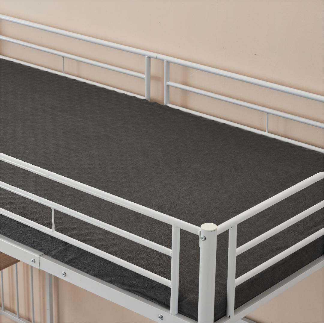 かほく！ロフトベッド パイプベッド シングル 木 収納 北欧風　ホワイト