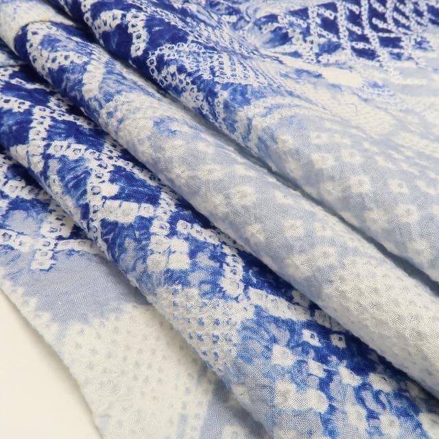 未着用 有松鳴海絞り 夏着物 綿 高級仕立て 仕付け糸付 高級浴衣 6167