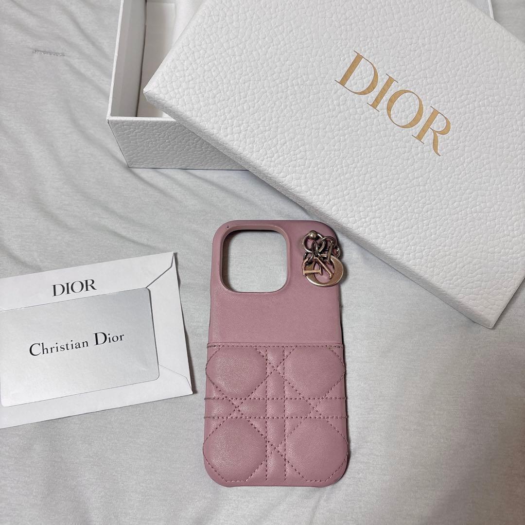 Dior ピンクレザー iPhoneケース 14pro