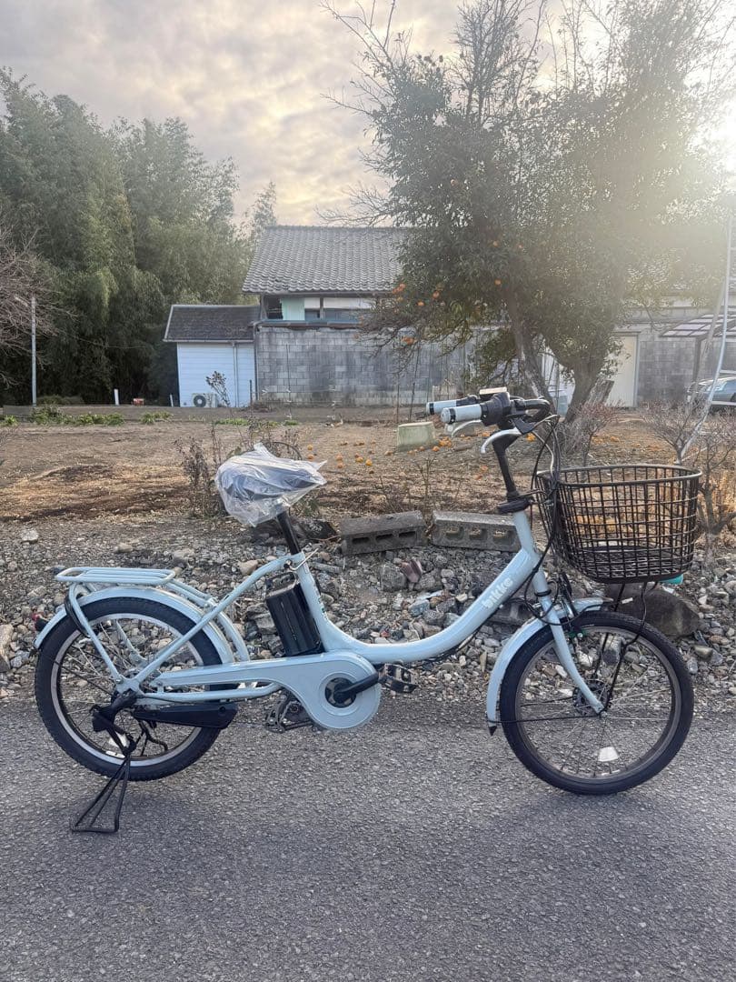 水色 電動アシスト自転車 シティタイプ