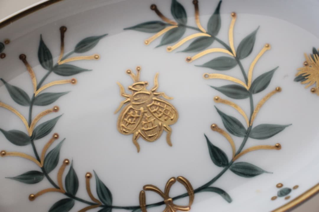 ロールセリニャック　リモージュ　エンパイヤコレクション　金彩葉柄　小皿　プレート