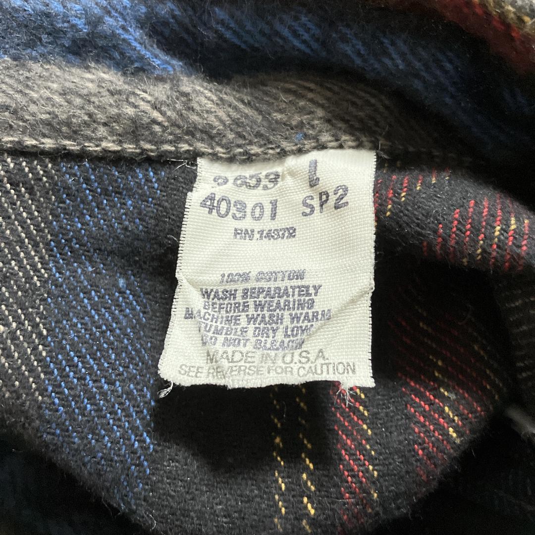 90sファイブブラザーFIVE BROTHERストライプヘビーネルシャツL米国製