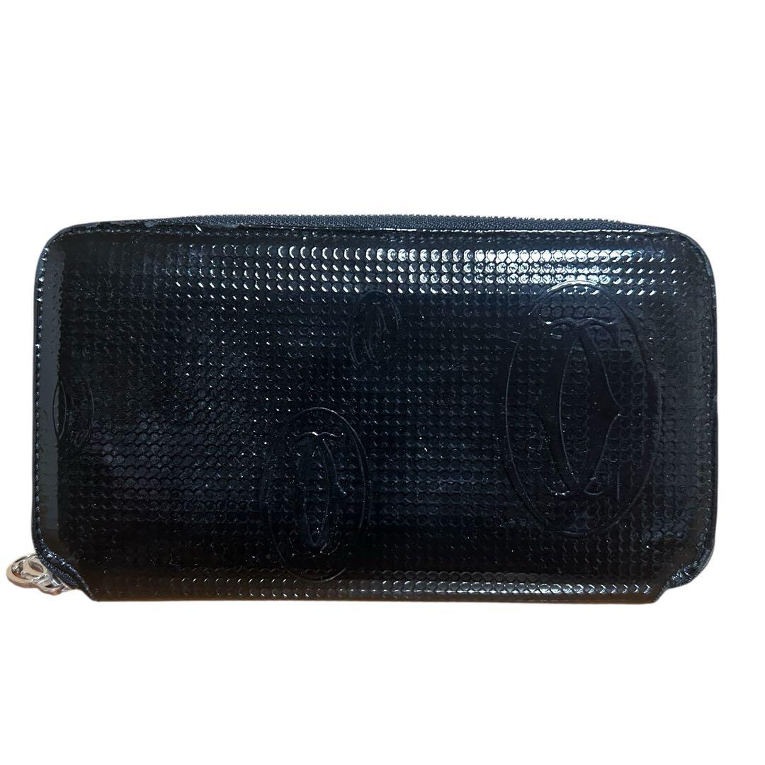 カルティエ　Cartie 長財布　ハッピーバースデー　ブラックラウンドファスナー