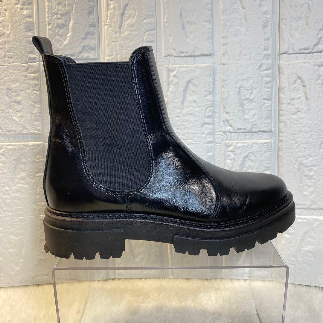 【美品】ENESS エネス サイドゴアブーツ 38 24cm ブラック 厚底