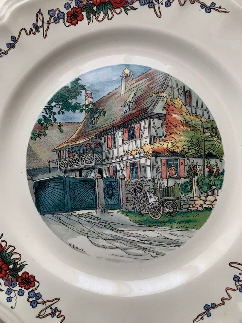 サルグミンヌ　フランスビンテージの大小3枚セット！牧歌的な絵柄が癒されます！