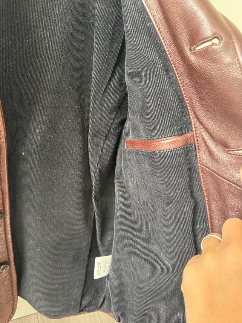 【日本製】BY GLAD HAND レザージャケット ブラウンMサイズ