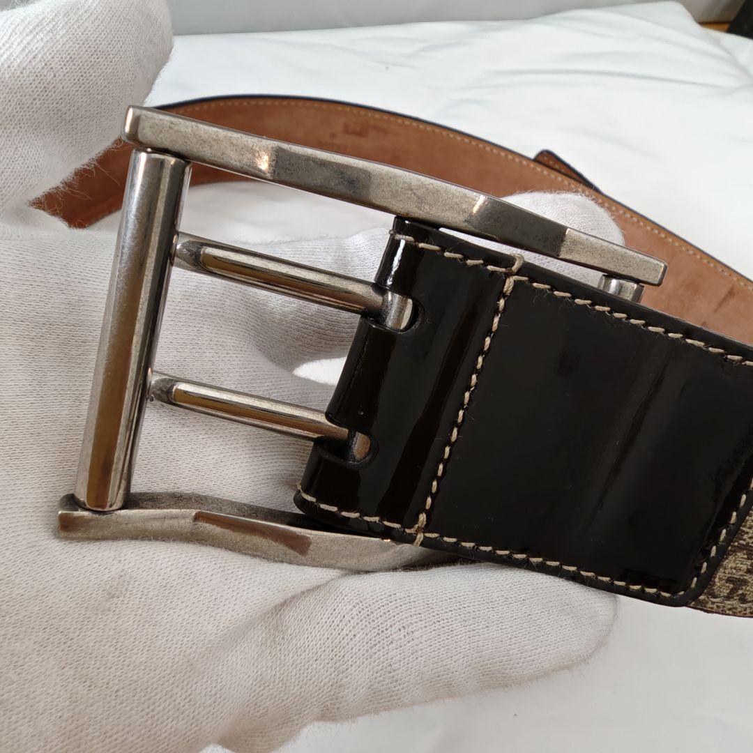 グッチ　ハートベルト　GGスプリーム　シルバー　キャンバス