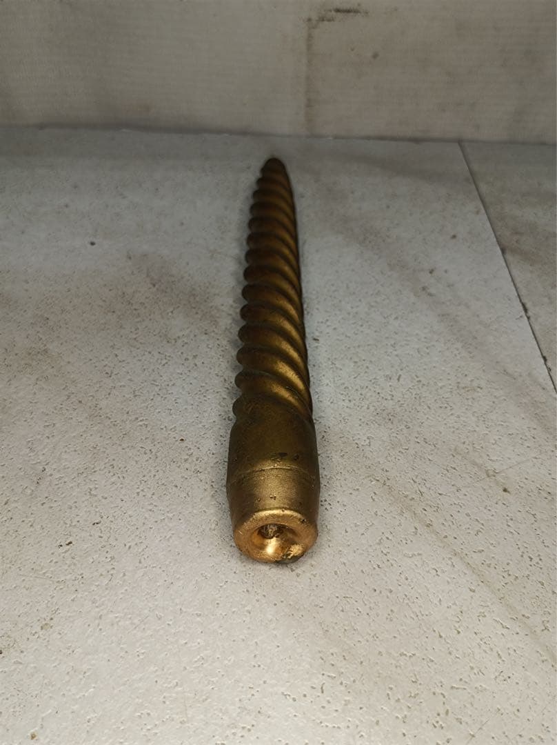 [八6564] 真鍮製　大理石 燭台 キャンドルスタンド