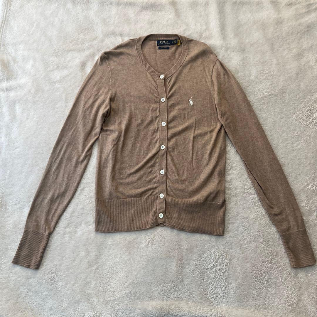 ポロラルフローレン　ベージュ　カーディガン　長袖　クルーネック