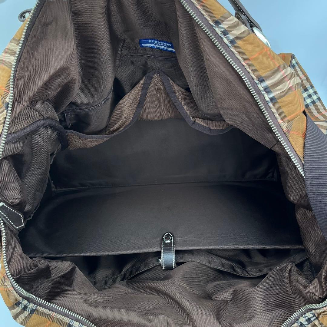 バーバリーブルーレーベル ボストンバッグ ショルダー2way ノバチェック 大型