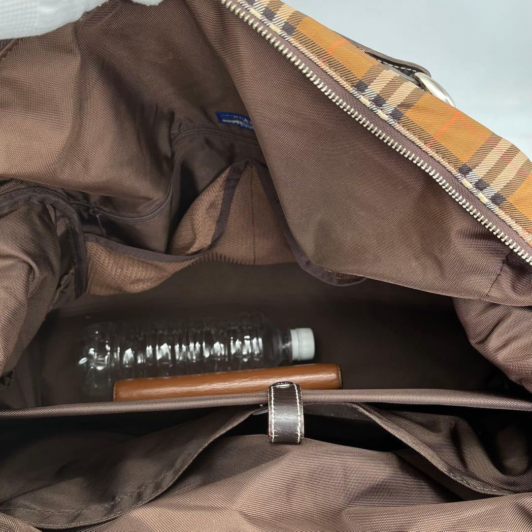 バーバリーブルーレーベル ボストンバッグ ショルダー2way ノバチェック 大型