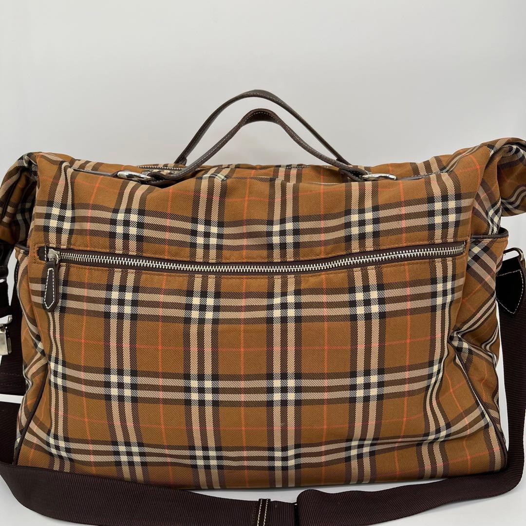 バーバリーブルーレーベル ボストンバッグ ショルダー2way ノバチェック 大型