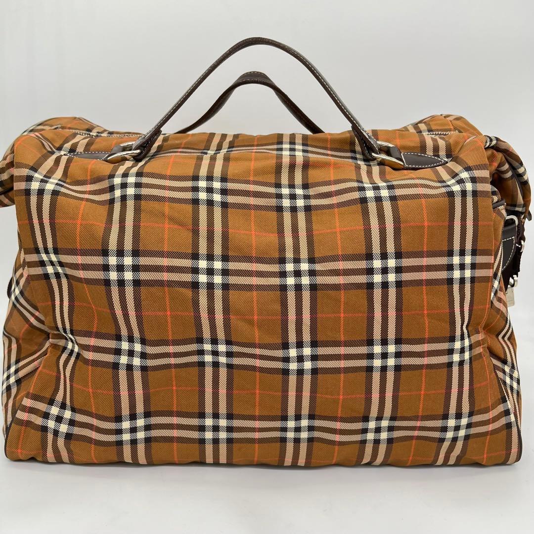 バーバリーブルーレーベル ボストンバッグ ショルダー2way ノバチェック 大型