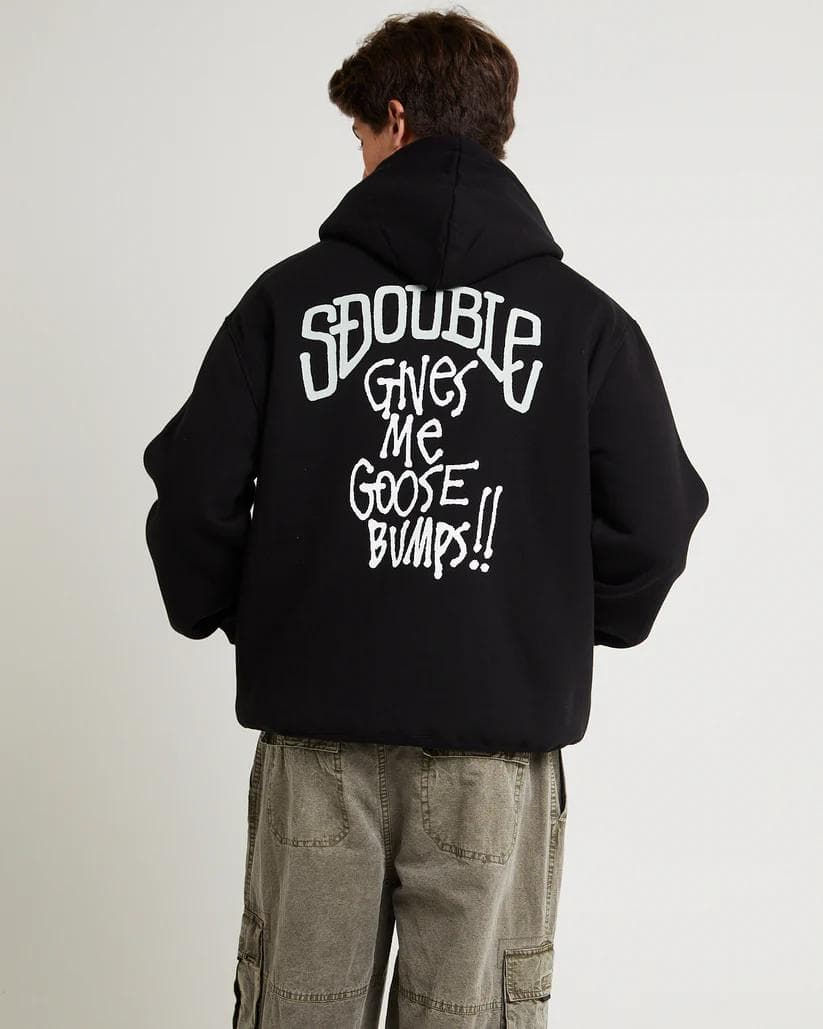 エスダブル 黒 パーカー 未使用 L フード付き フーディー