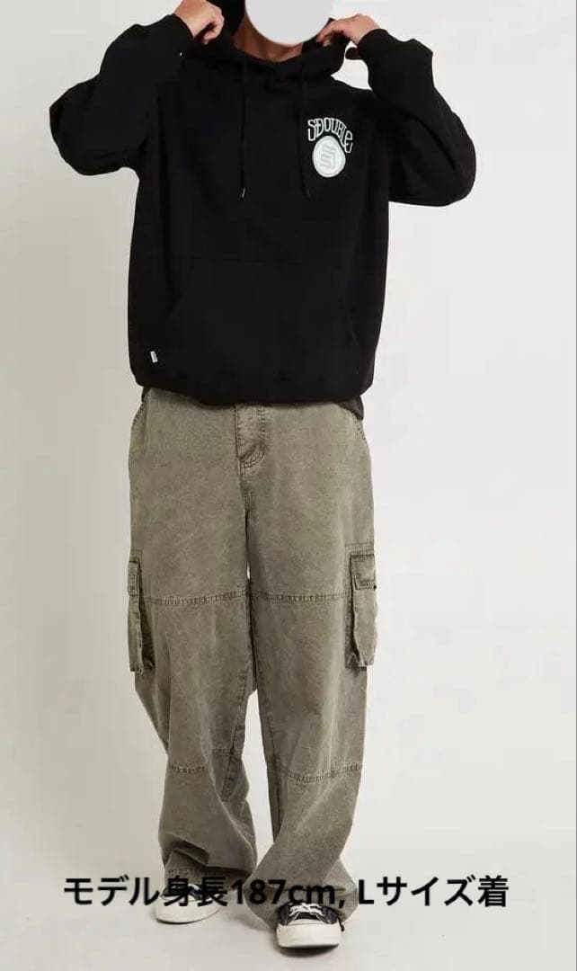 エスダブル 黒 パーカー 未使用 L フード付き フーディー