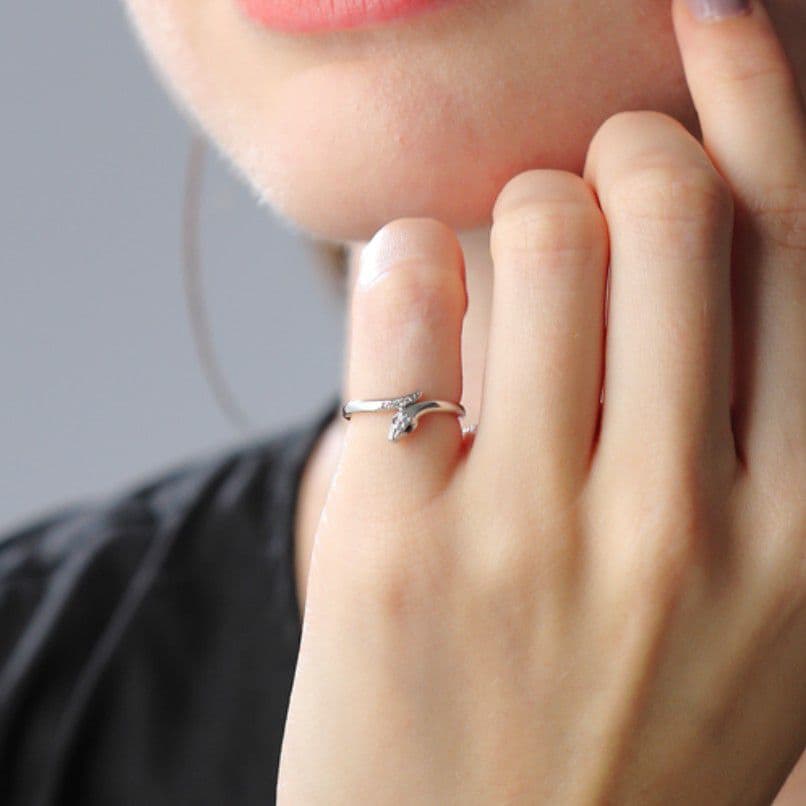 スタージュエリー　プラチナ　PYTHON KNOT　ヘビ　ピンキーリング　1号