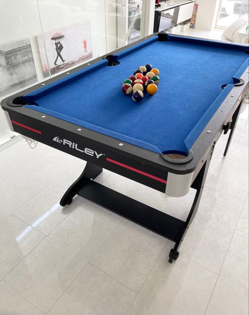 直接引取のみ❗️ライリー社本格ビリヤード折りたたみ152×84 定価102,750