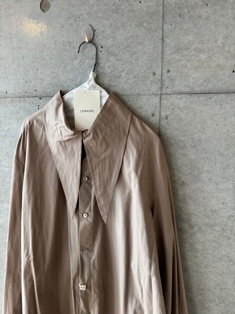 LEMAIRE ルメール TIE NECK SHIRT 48 GREIGE