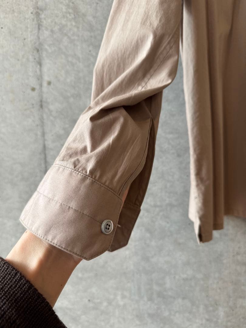 LEMAIRE ルメール TIE NECK SHIRT 48 GREIGE