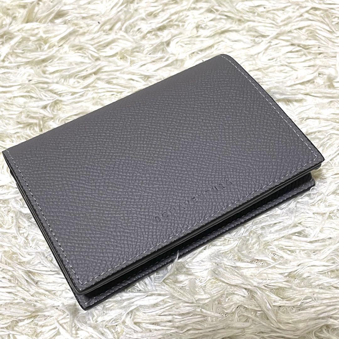 BONAVENTURA 【美品】名刺入れ　カードケース　レザー　チャコールグレー