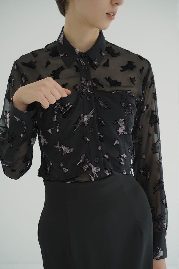 CLANE クラネ FLOWER OPAL BISTIER SHIRTS