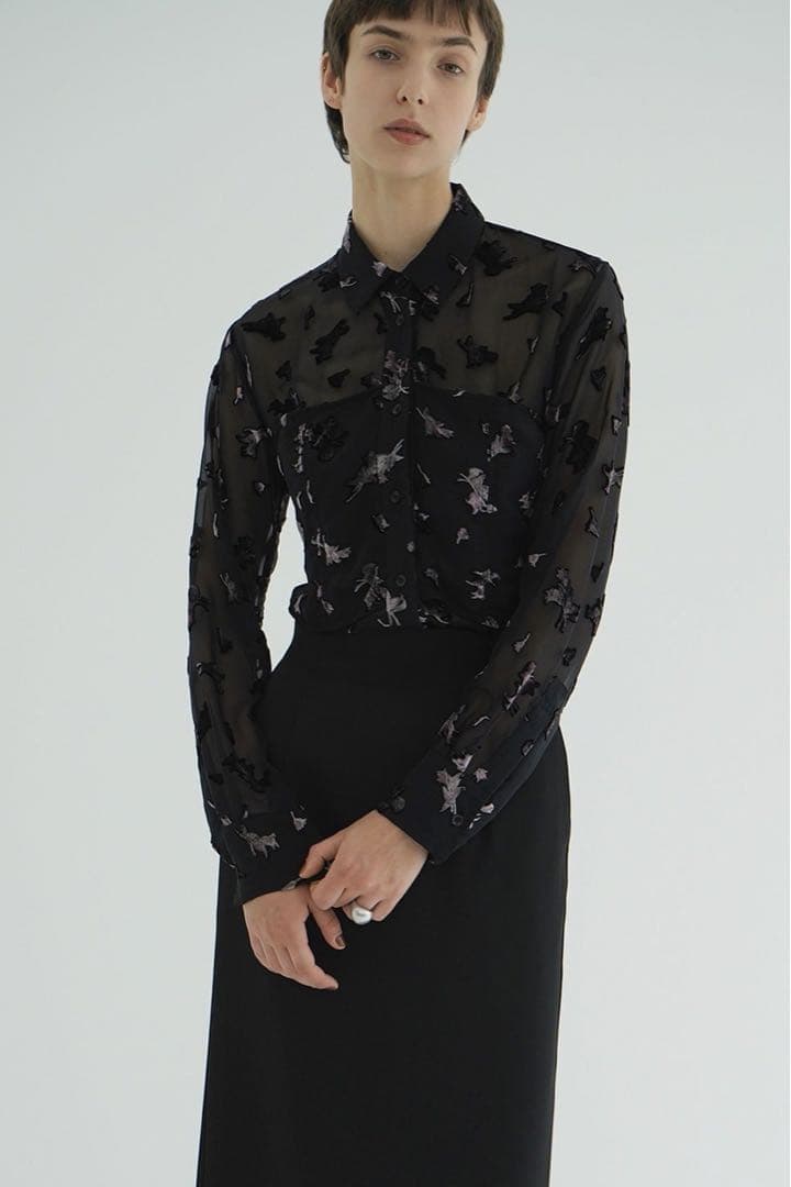 CLANE クラネ FLOWER OPAL BISTIER SHIRTS