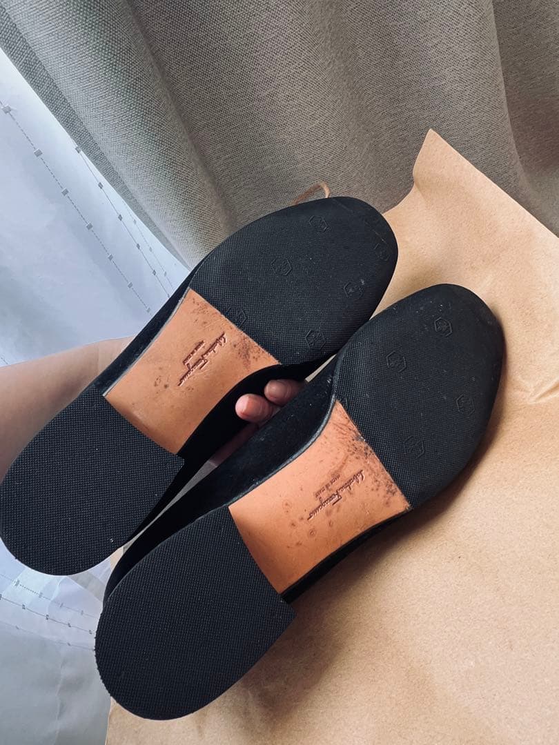 フェラガモ ヴィンテージ パンプス ブラック バイカラー