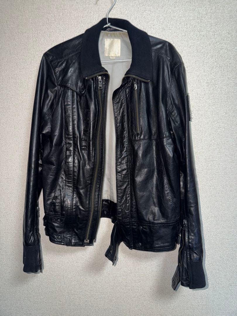 diesel DIESEL ブラックレザージャケット archive