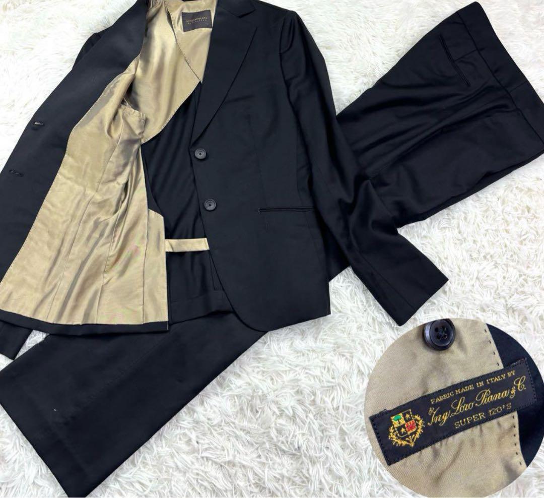 ロロピアーナSUPER120’Sトゥモローランド セットアップスーツ 38