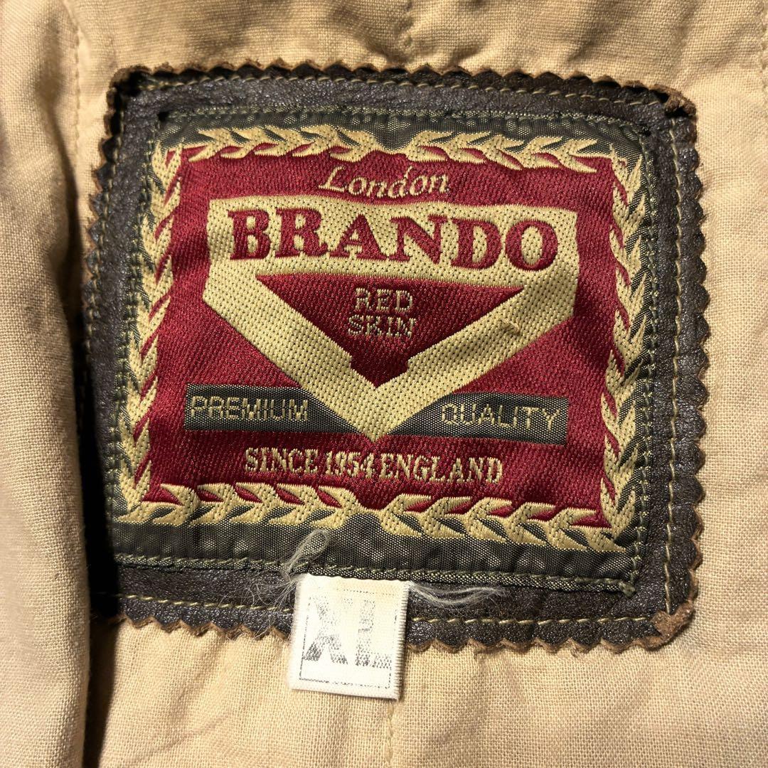 雰囲気◎レザードリズラーブラウンXLジップアップ短丈エイジングシングルライダース