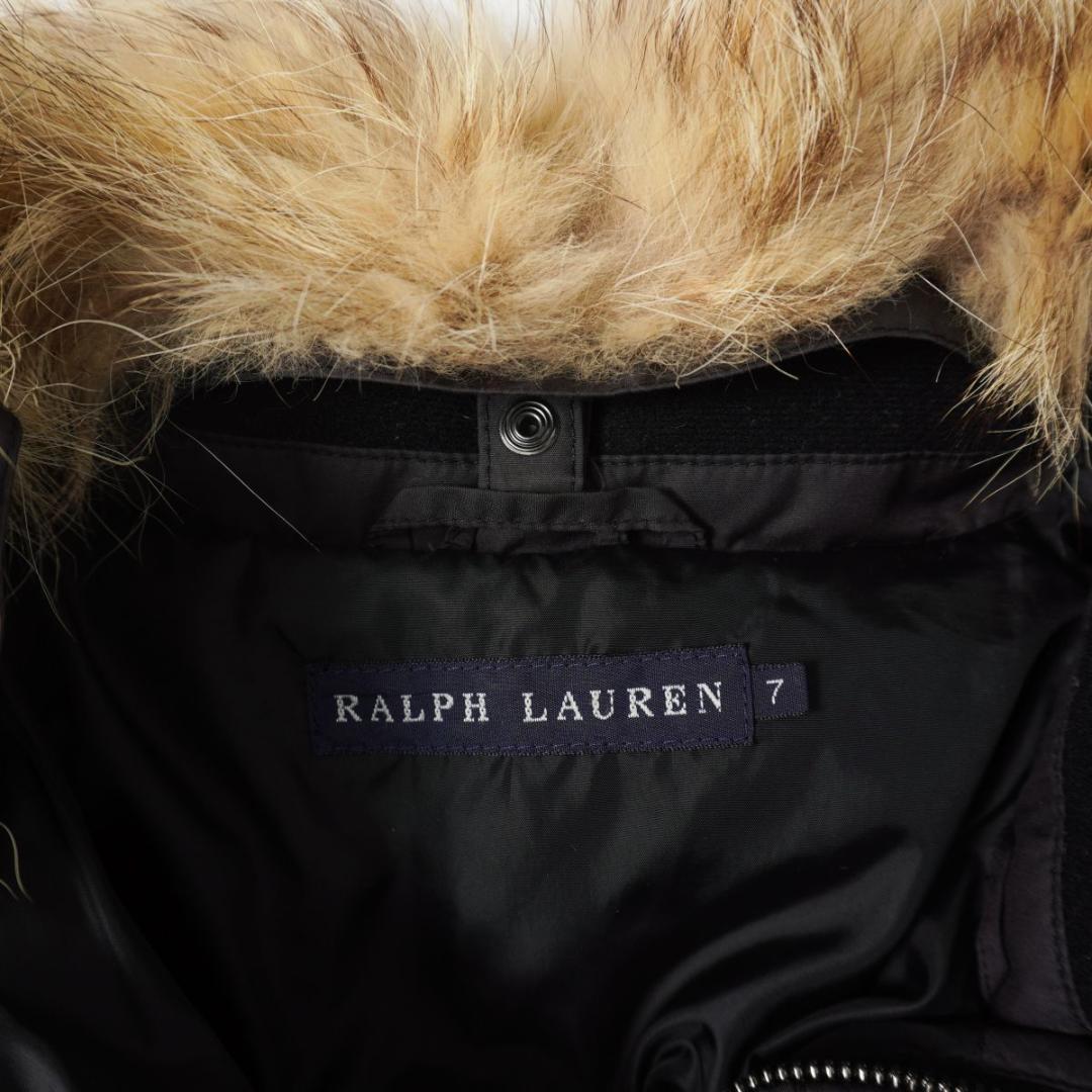 ラルフローレン 2way ロングダウンコート ファー マキシ丈 茶7*MD238