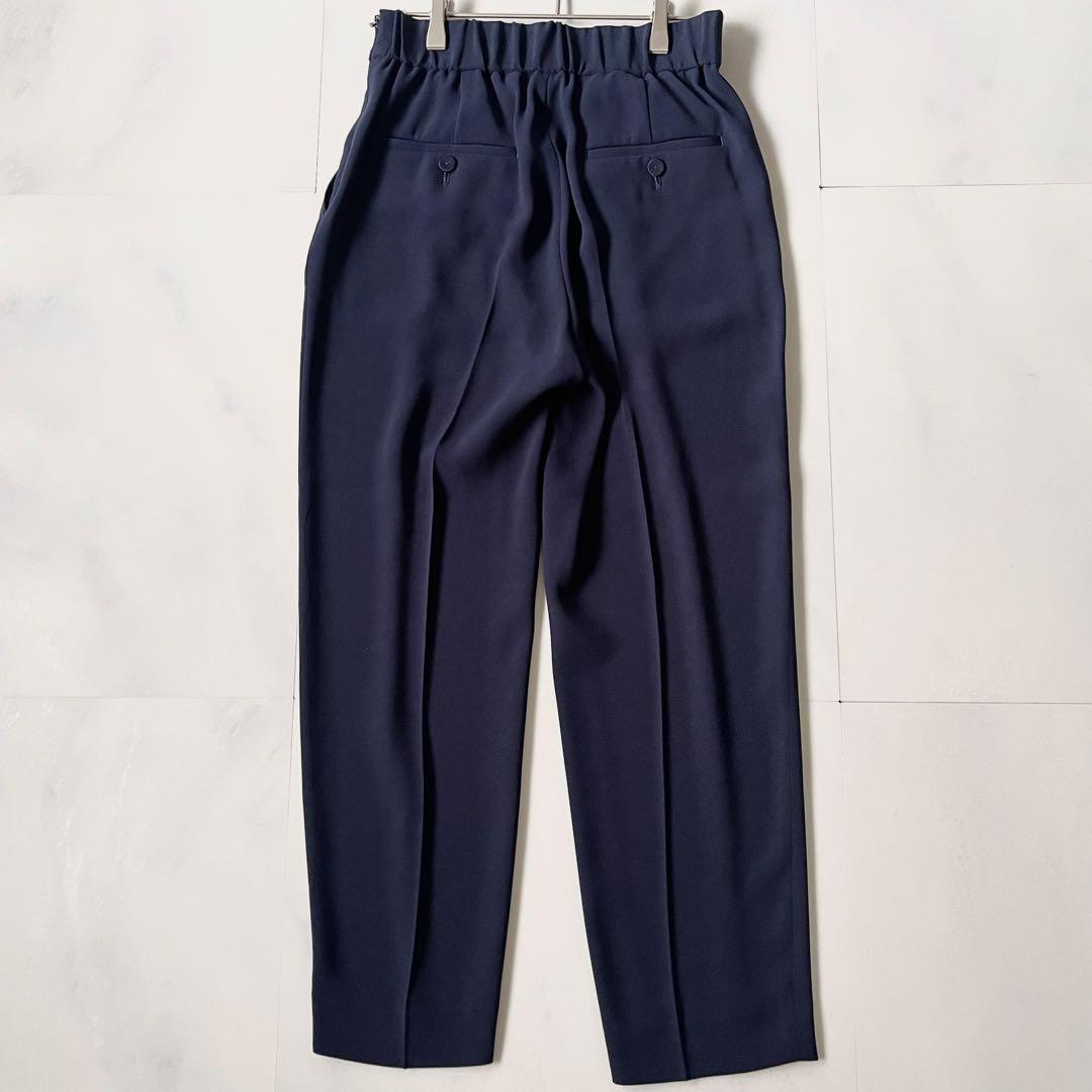 グリーンレーベルリラクシング セットアップ パンツスーツ ノーカラー S 紺色