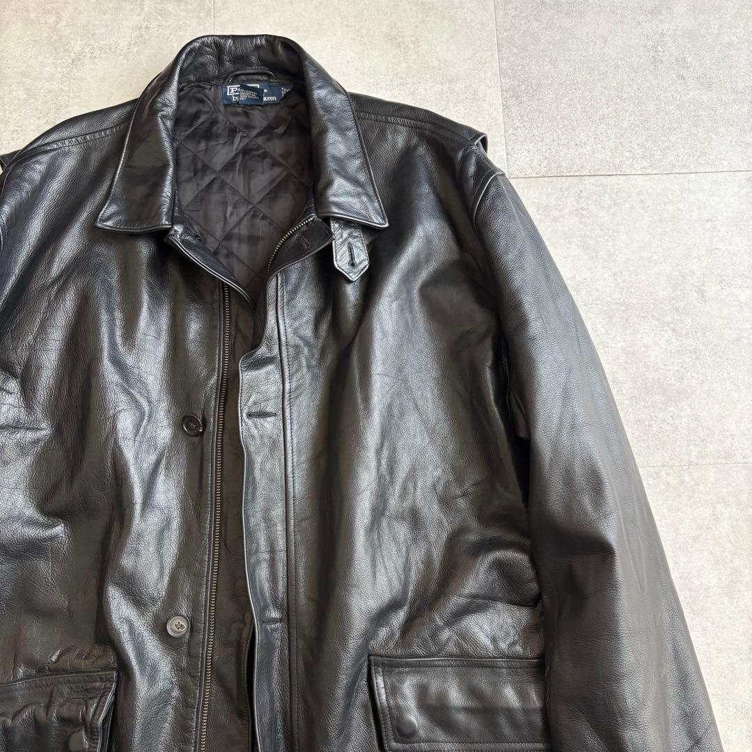 90s Polo by Ralph Lauren レザージャケット ブラック