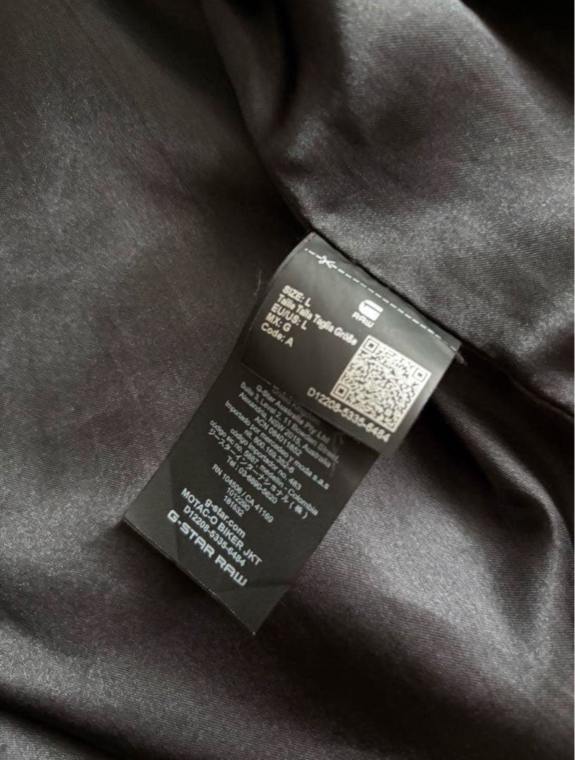 Ｇ-Star Rawシングルライダースジャケット