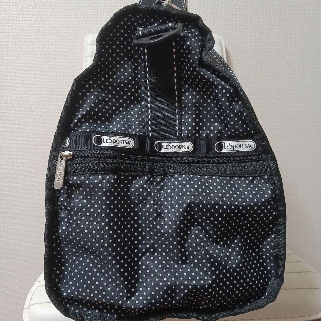 2599　レスポートサック　ボストンバッグ　黒　ドット　50cm