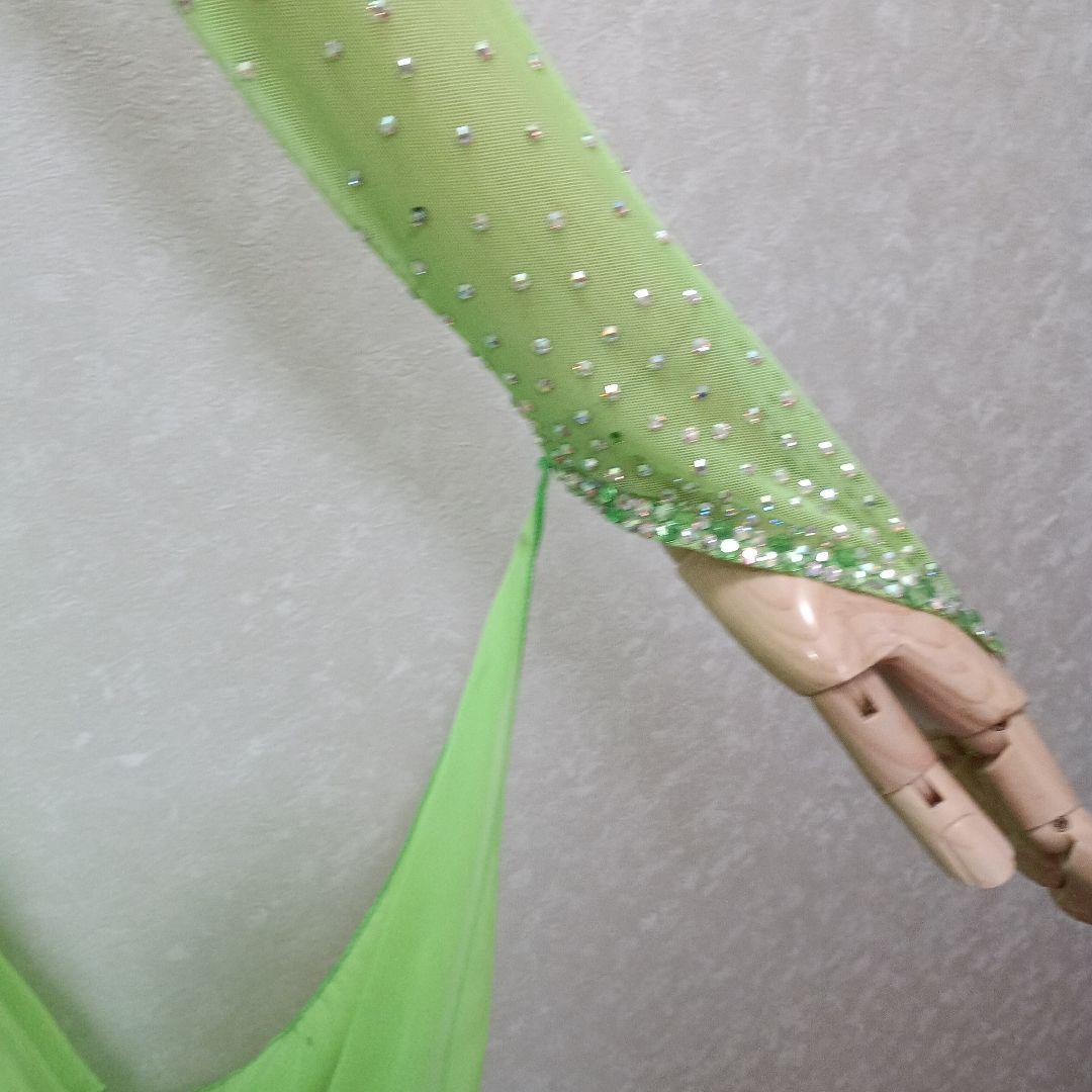 グリーン社交ダンスドレス　　白樺ドレス