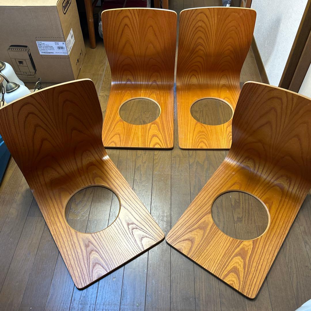 天童木工 木製オープンバック座椅子 4脚セット