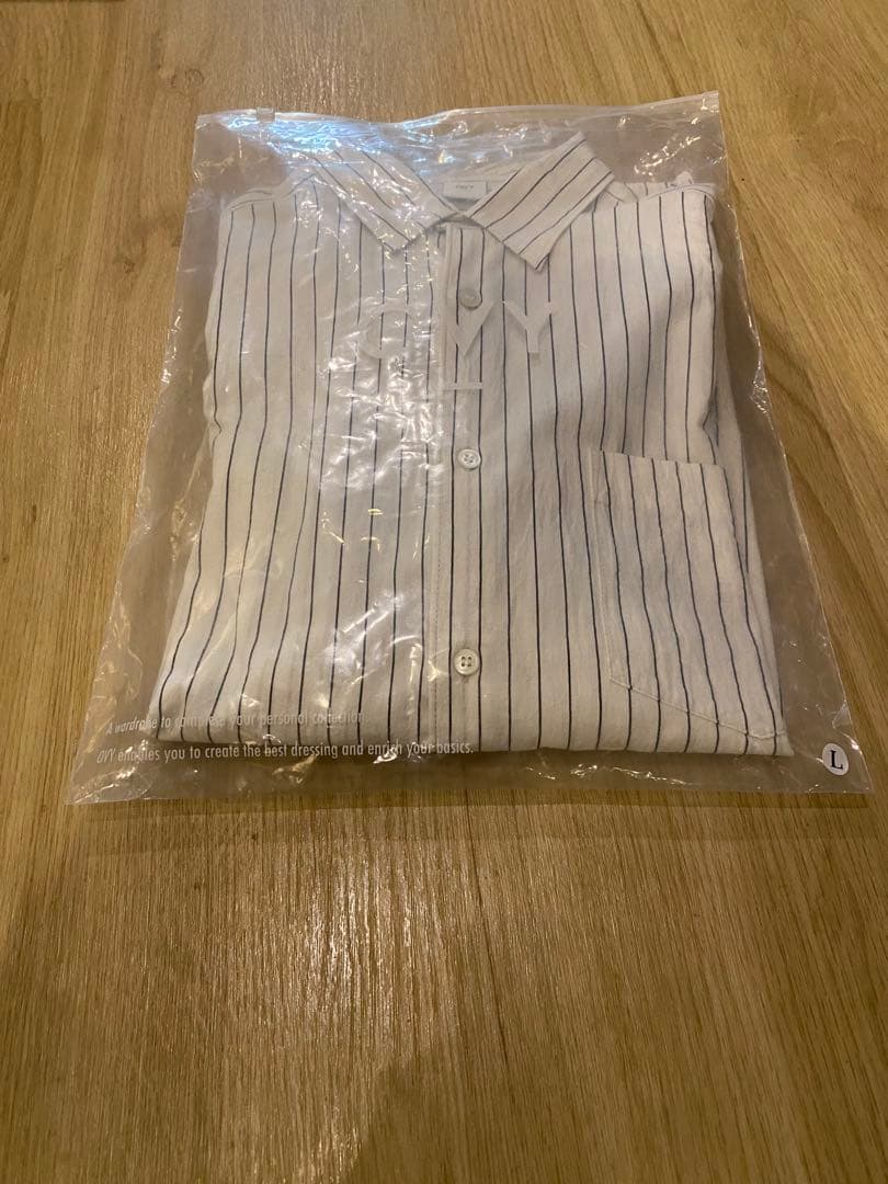 OVY Cotton Linen Stripe Relax Shirts 白　L