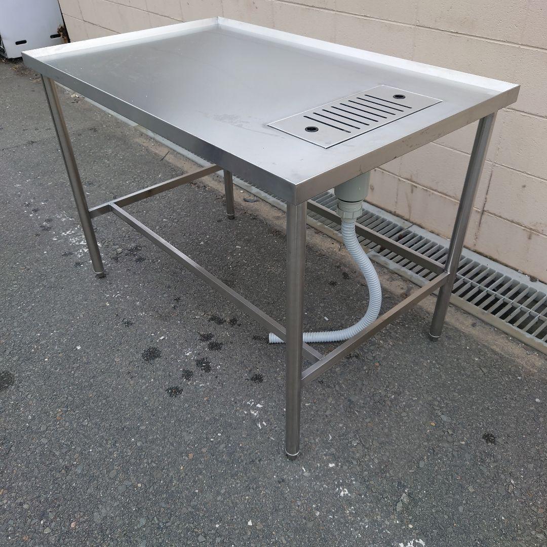 未使用 業務用 シンク付 ステンレス 作業台 水切り台 調理台
