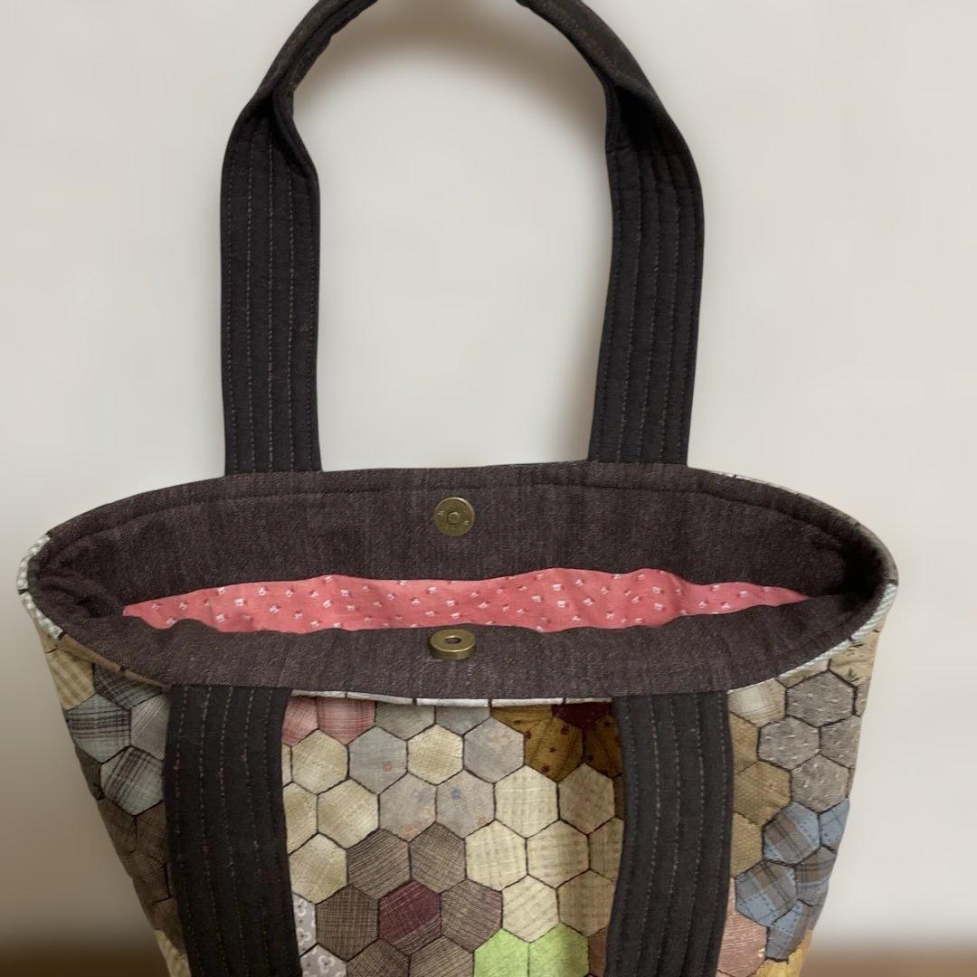 パッチワークキルトトートバッグ　ハンドメイド